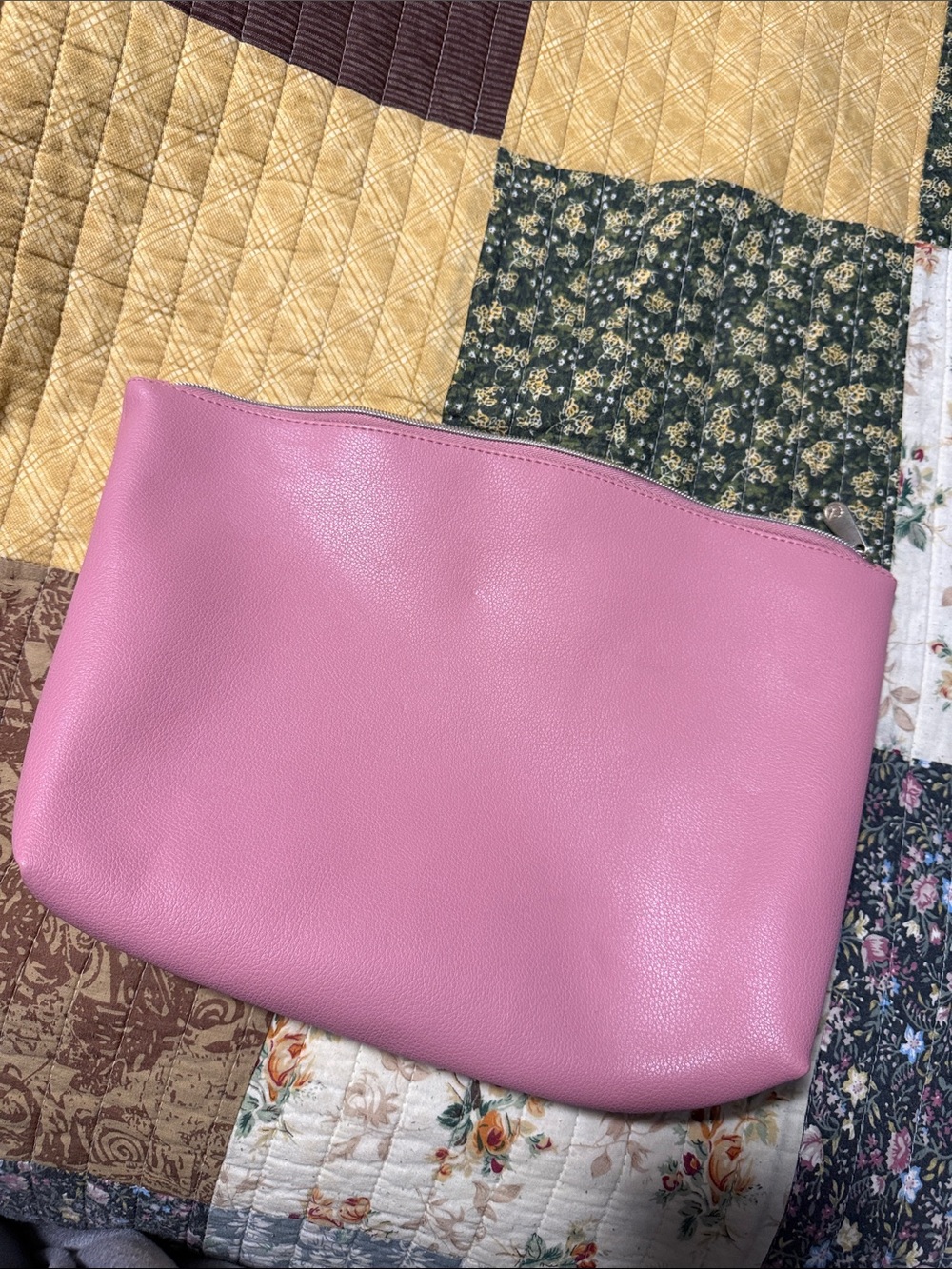 Sonia Kashuk Pink Leather Zip Clutch